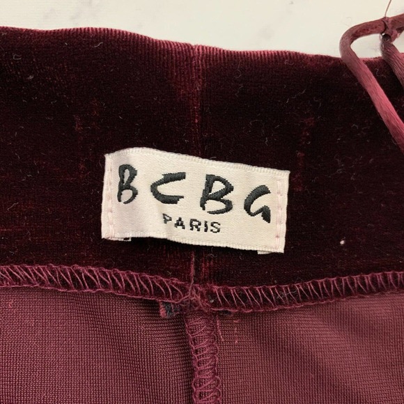 BCBG Vintage Velvet Mini Dress Size M Burgundy Red Slip Shift Stretch 90s y2k - Picture 5 of 11